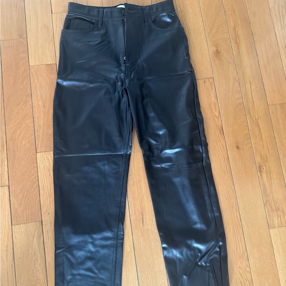 Abercrombie & Fitch Vegan Leather Black Straight Leg Pants